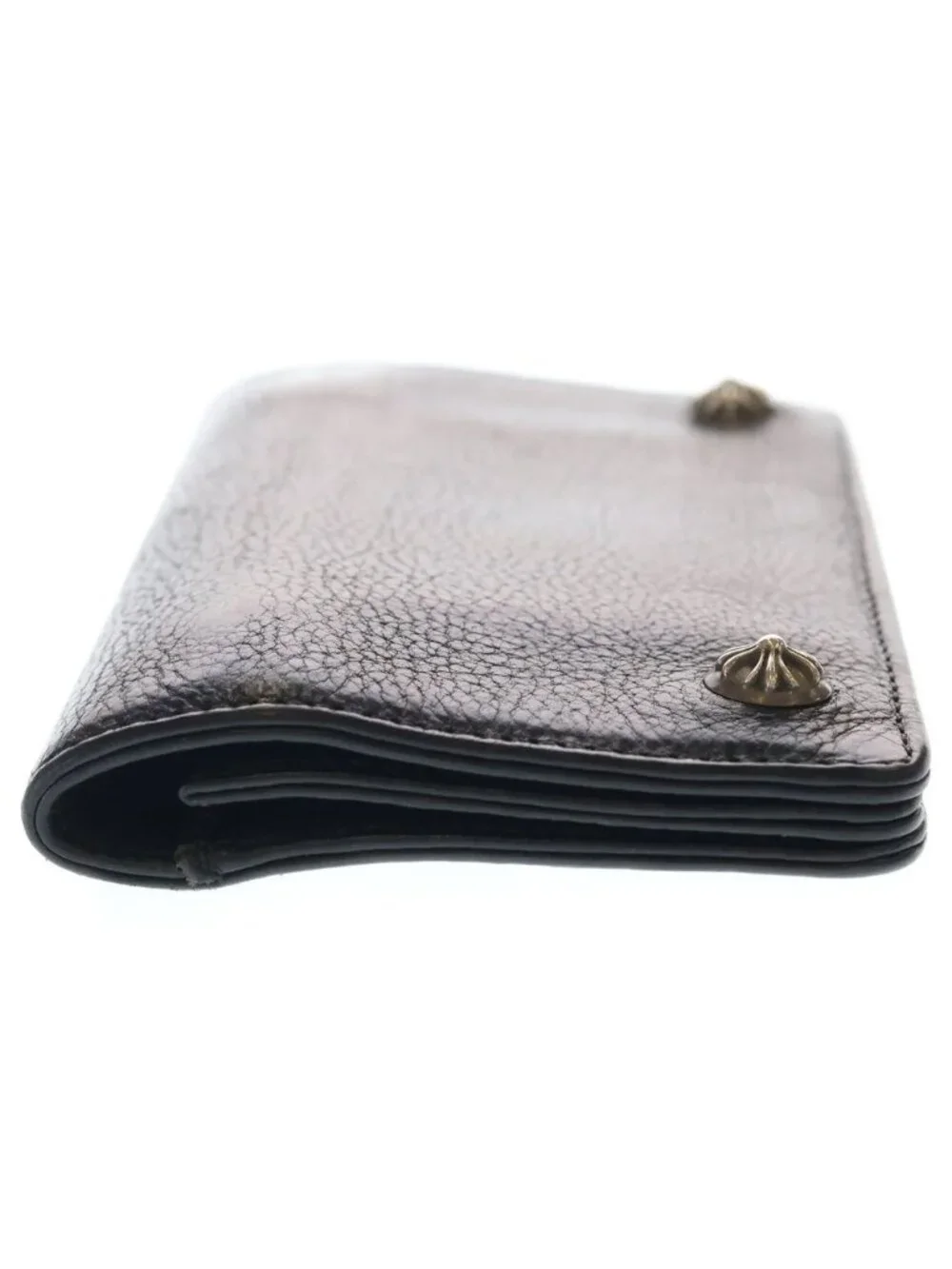 Chrome Hearts Cross Ball Button Leather Wallet Black